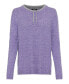 ფოტო #5 პროდუქტის Women's Long Sleeve Drawstring Jewel Neck Melange Knit Sweater