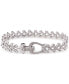 ფოტო #1 პროდუქტის Diamond Horseshoe Heart Link Bracelet (1/4 ct. t.w.) in Sterling Silver