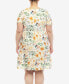 Plus Size Floral Short Sleeve Knee Length Dress