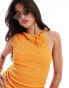 Фото #4 товара ASOS DESIGN crinkle tie one shoulder mini dress in orange