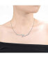 ფოტო #2 პროდუქტის Sterling Silver with Cubic Zirconia Solitaire Double Bar Pendant Necklace