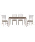 Фото #6 товара Transitional Design Rectangular 1 Piece Dining Table Grayish White And Brown Finish Furniture