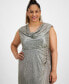 Фото #2 товара Plus Size Cowlneck Sleeveless Long Dress