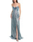 Фото #1 товара Rene Ruiz Metallic Gown Women's Blue 18