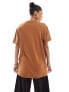 Фото #3 товара Lee unisex workwear label logo t-shirt relaxed fit in brown