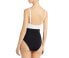 Evarae Womens Cassandra Belted Color Block One Piece Swimsuit Size 8