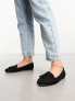 New Look suedette fringe loafer in black