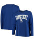 ფოტო #1 პროდუქტის Women's Royal Kentucky Wildcats Plus Size Logo Long Sleeve T-shirt
