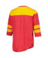 ფოტო #2 პროდუქტის Women's Red Kansas City Chiefs Fullback Tri-Blend 3/4-Sleeve T-Shirt