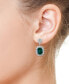 ფოტო #2 პროდუქტის EFFY® Lab Grown Emerald (3-3/8 ct. t.w.) & Lab Grown Diamond (1-7/8 ct. t.w.) Halo Drop Earrings in 14k White Gold
