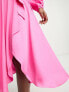 Фото #4 товара Forever New long sleeve tie waist midi dress in pink satin