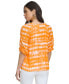 Фото #2 товара Women's Printed Ruched-Sleeve Textured Top
