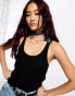 Фото #3 товара Miss Sefridge longline soft touch rib vest top in black