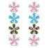 Фото #2 товара Silver earrings with colored zircons Flowers EA1033WRBW