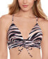 Фото #1 товара Juniors' Striped Tie-Front Midkini Top, Created for Macy's