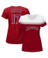 ფოტო #1 პროდუქტის Women's Shohei Ohtani Red Los Angeles Angels Plus Size Player Split Body T-shirt