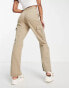 Фото #4 товара Stradivarius STR Petite straight leg cargo trouser in stone