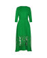 ფოტო #5 პროდუქტის Women's Crepe Boat Neck Applique Cut Out Detail Midi Dress