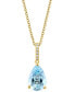 ფოტო #3 პროდუქტის EFFY® Aquamarine (1-1/2 ct. t.w.) & Diamond Accent 18" Pendant Necklace in 14k Gold