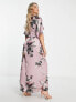 Фото #4 товара Hope & Ivy Maternity kimono sleeve satin maxi dress in mauve