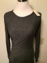 Studio M Women's Long Sleeve Ruched Knit Top Dark Gray XS