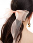 ASOS DESIGN hair clip with organza frill bow detail in pink