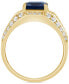 ფოტო #4 პროდუქტის Men's Lab Created Blue Sapphire (6-1/4 ct. t.w.) & Lab-Created Diamond (1-1/4 ct. t.w.) Ring in 10k Gold