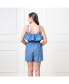 ფოტო #2 პროდუქტის Women's Organic Ruffle Top Chambray Romper