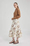 Фото #20 товара Макси юбка смешанная с цветочным узором defacto B1363ax23hs.