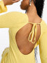 Фото #2 товара Pieces open back mini beach dress in yellow