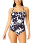 Фото #1 товара Anne Cole Twist Front Shirred Bandeau One-Piece Women's 6