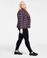 Фото #4 товара Plus Size Tweed Faux-Double-Breasted Blazer, Created for Macy's