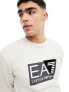 Фото #3 товара Armani EA7 large chest logo sweatshirt in beige co-ord