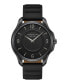 ფოტო #3 პროდუქტის Men's Quartz Classic Black Stainless Steel and Silicone Watch 42mm Gift Set, 2 Pieces