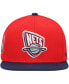 Фото #3 товара Men's Red, Navy New Jersey Nets Hardwood Classics Team Side Fitted Hat