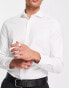 ASOS DESIGN easy iron slim fit twill shirt with cutaway collar in white