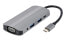 Фото #2 товара Gembird A-CM-COMBO8-02 - USB Type-C - Silver - MicroSD (TransFlash) - SD - HDMI - USB 3.2 Gen 1 (3.1 Gen 1) Type-A - USB Type-C - VGA - 1.5 A - 45 mm