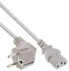 Фото #1 товара InLine power cable - CEE 7/7 angled / 3pin IEC C13 male - grey - 3m