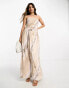 Фото #8 товара ASOS DESIGN bandeau ruched bodice maxi dress with seam detail in marble print