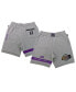 Фото #1 товара Men's and Women's NBA x Heather Gray Los Angeles Lakers Culture and Hoops Premium Classic Fleece Shorts