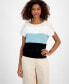 Фото #1 товара Women's Colorblocked Extended-Sleeve Sweater