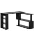 360° Rotating Home Office Corner Desk and Storage Shelf Combo L-Shaped Table