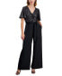 Фото #1 товара Petite Sequined Wide-Leg Jumpsuit