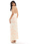 Pretty Lavish Keisha satin maxi dress in blush abstract leaf