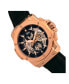 Фото #3 товара Commodus Automatic Black Dial, Rose Gold Case, Genuine Black Leather Watch 48mm
