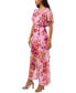 Фото #3 товара Petite V-Neck Floral-Print Chiffon Jumpsuit