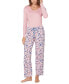 ფოტო #7 პროდუქტის Women's Leo Swirl Printed High-Rise Pajama Pants