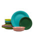 Tropical Mixed Colors 12-Pc Classic Dinnerware Set, Service for 4