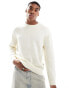 ONLY & SONS crew neck textured jumper in cream