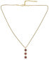 Rhodolite Garnet Three Stone Dangle Pendant Necklace (2-3/8 ct. t.w.) in 14k Gold-Plated Sterling Silver, 18" + 3" extender